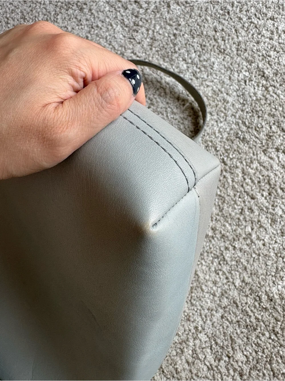 Madewell Light Gray Leather Tote Bag